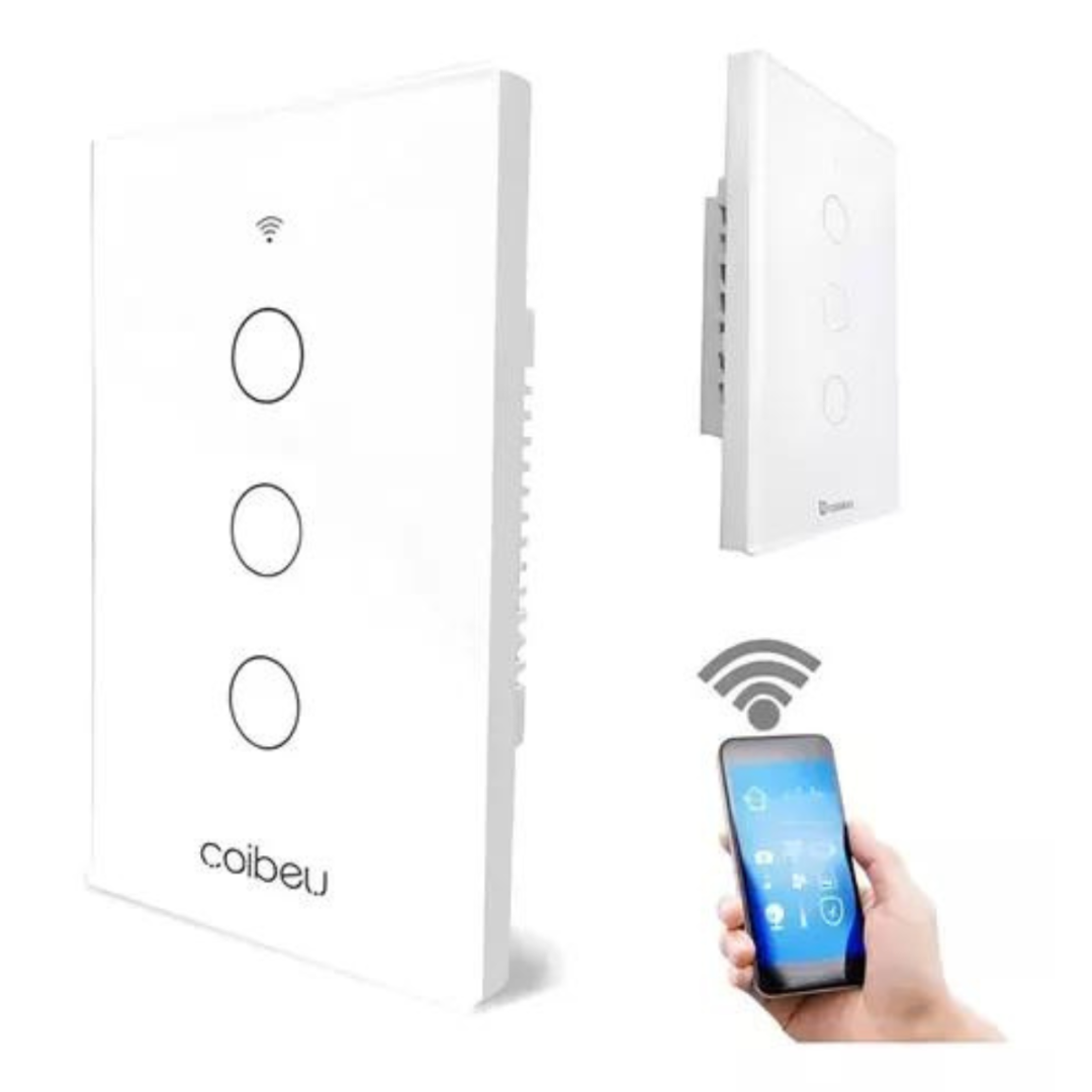 Interruptor Inteligente Wifi 3 Botões Led Alexa Google Home