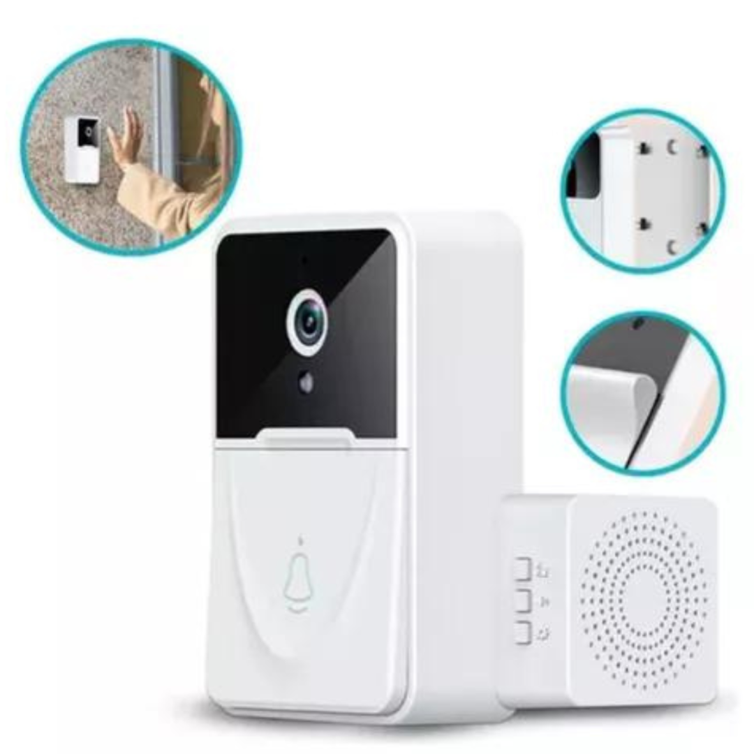Campainha Interfone Inteligente Camera E Audio Wi-fi Sem Fio
