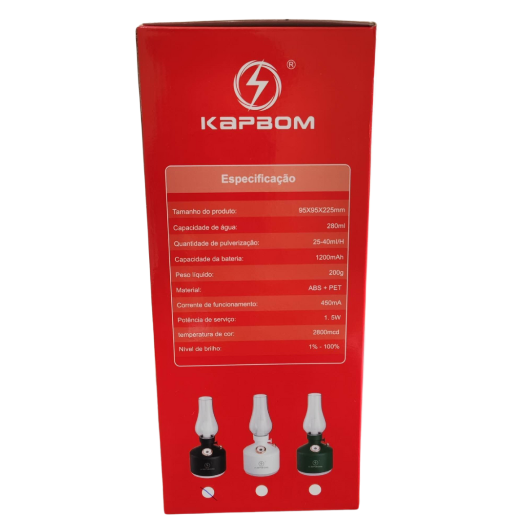 Umidificador de Luz Temporal Kapbom 280ML