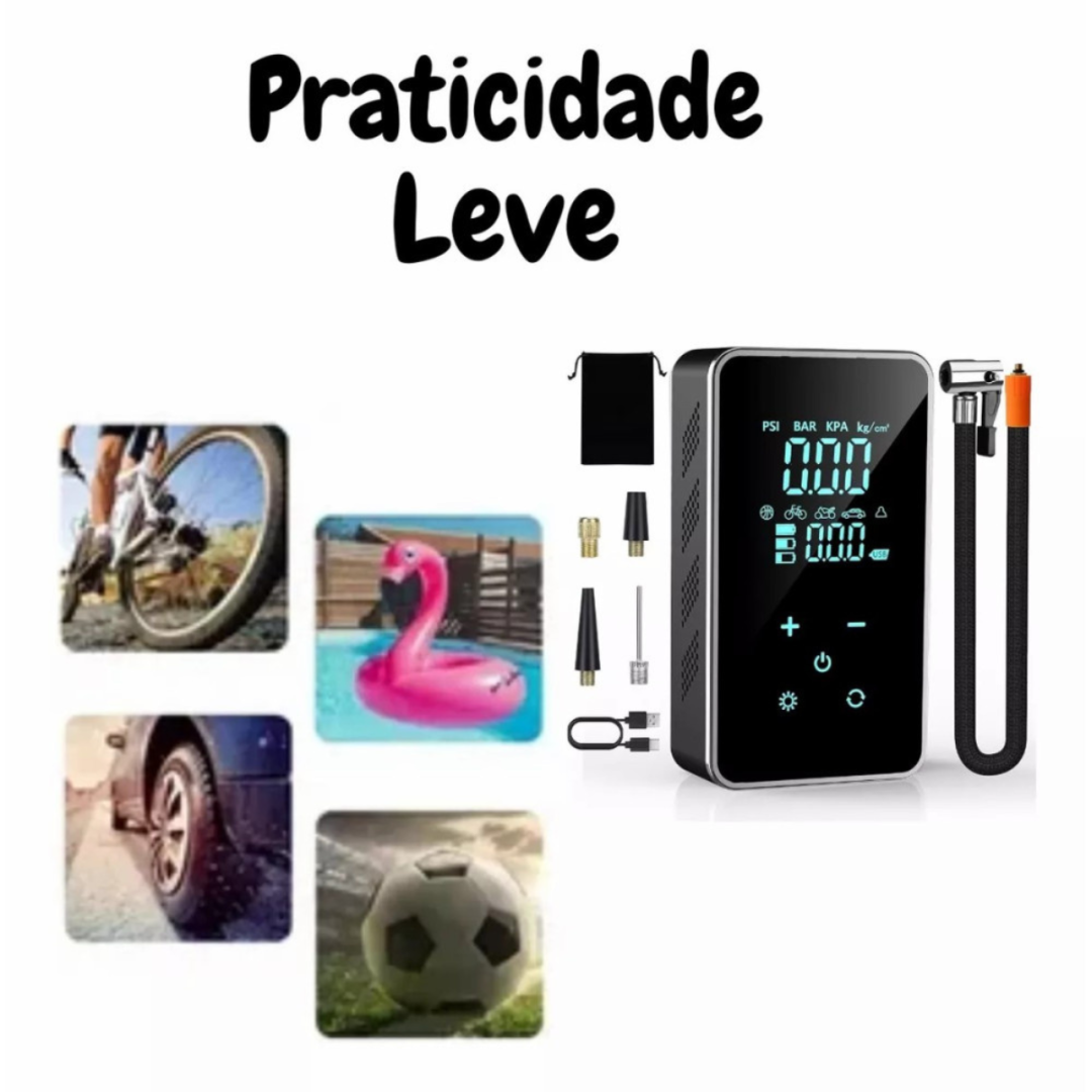 Bomba Ar Elétrica Inteligente 150 Psi Recarregável Sem Fio