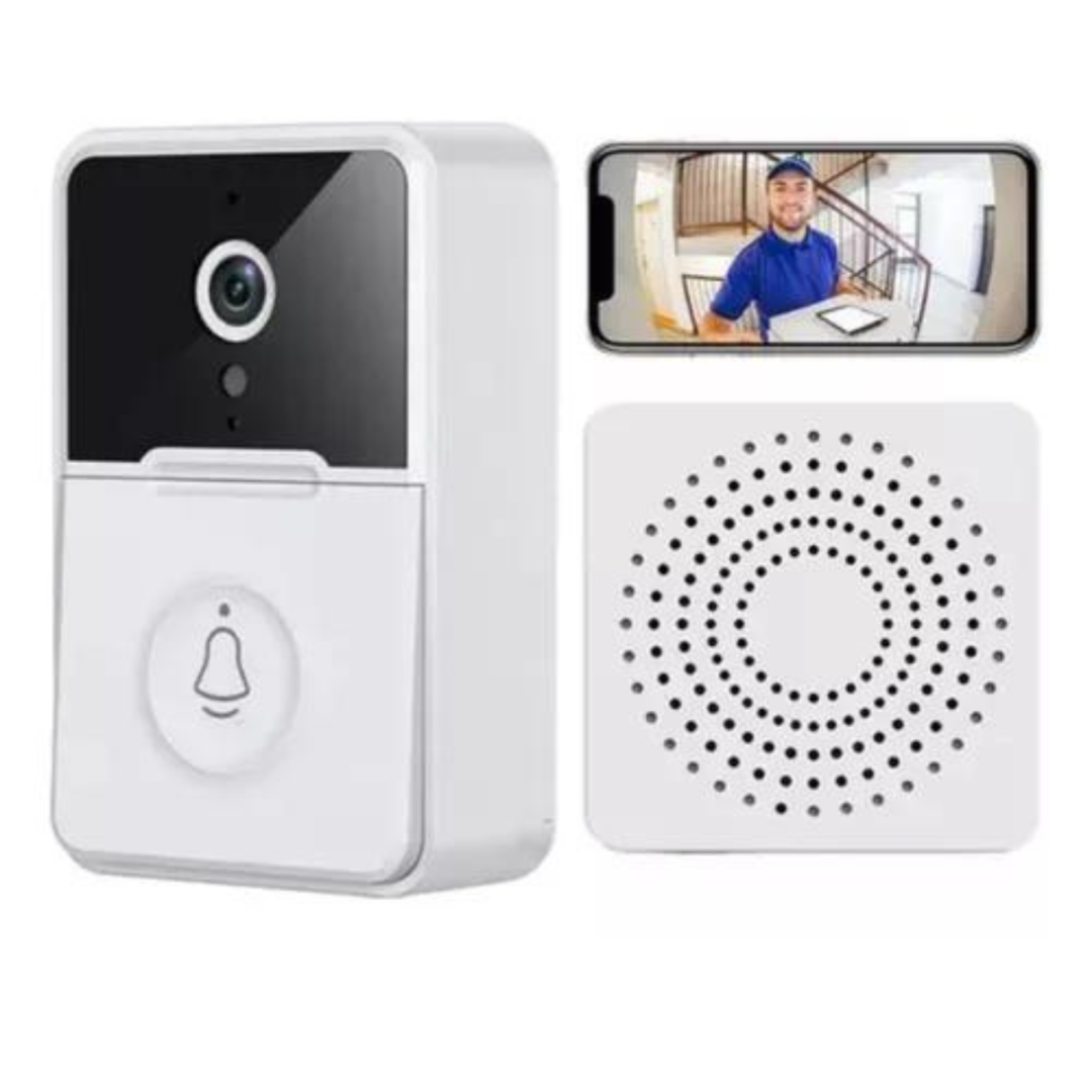 Campainha Interfone Inteligente Camera E Audio Wi-fi Sem Fio