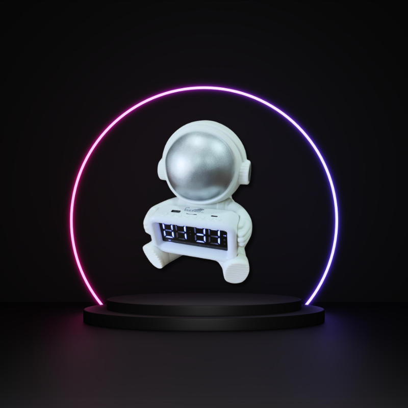 Caixa De Som Astronauta Com Relógio 30w