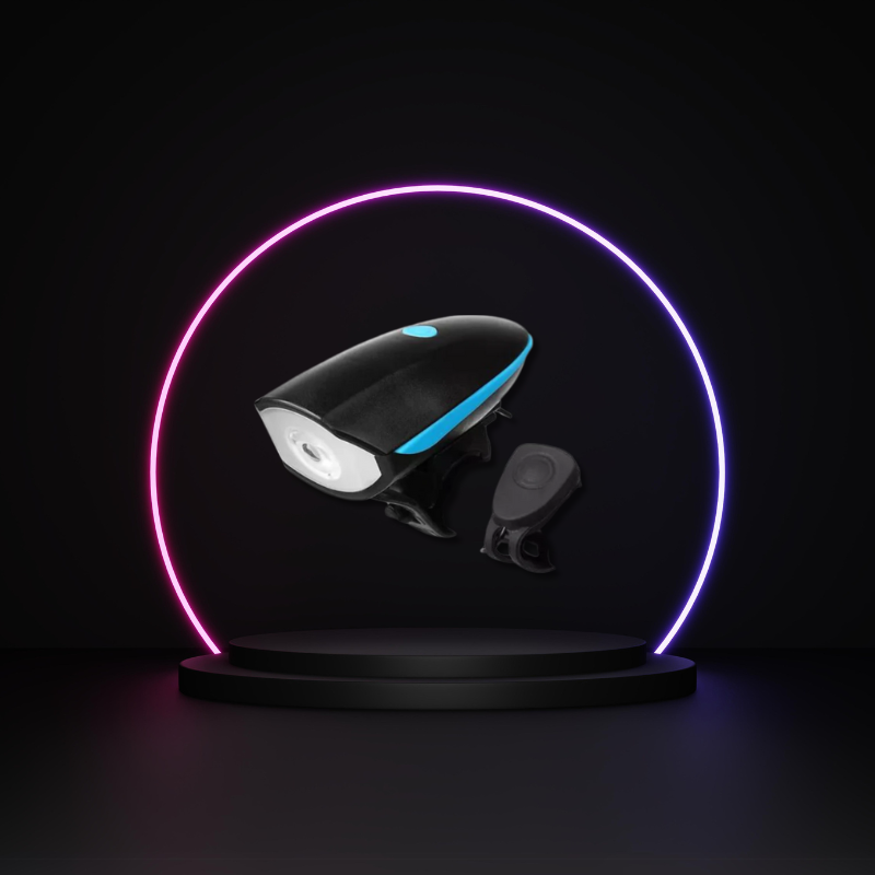 Farol de Bicicleta Led Recarregável Com Buzina