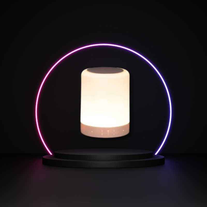 Caixa De Som Bluetooth com Abajur Led Multicolor