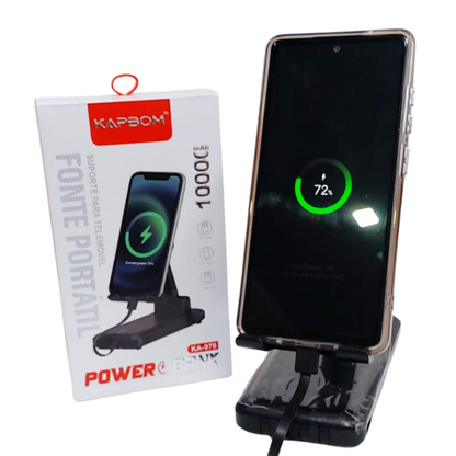 Carregador Portátil 10000mAh C/ Suporte Celular