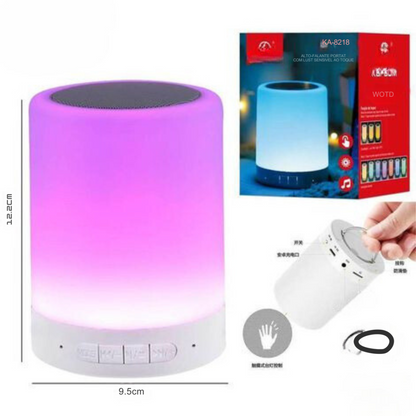 Caixa De Som Bluetooth com Abajur Led Multicolor
