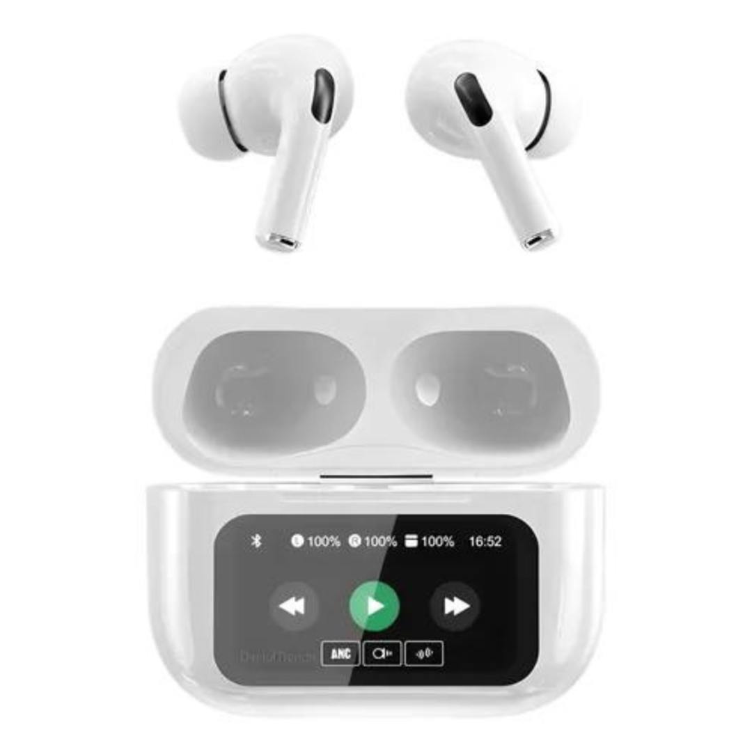 Fone Bluetooth Com Tela Lcd Touch Cancelamento De Ruído