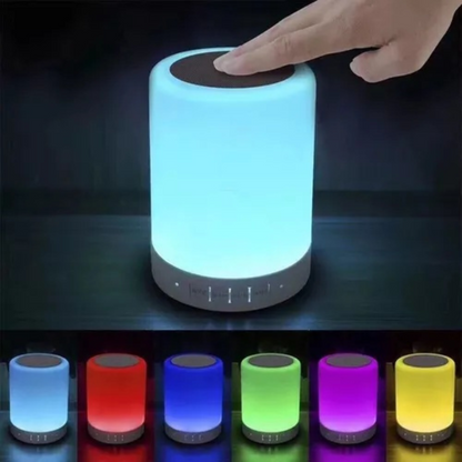 Caixa De Som Bluetooth com Abajur Led Multicolor