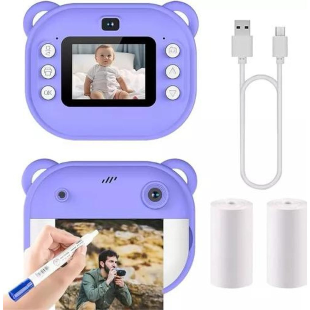 Câmera Instantânea Infantil Filmadora Full Hd Divertida Jogo