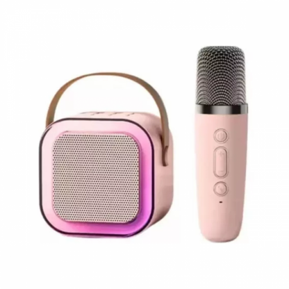 Caixa de Som Bluetooth Karaokê Portátil LED Com Microfone K12