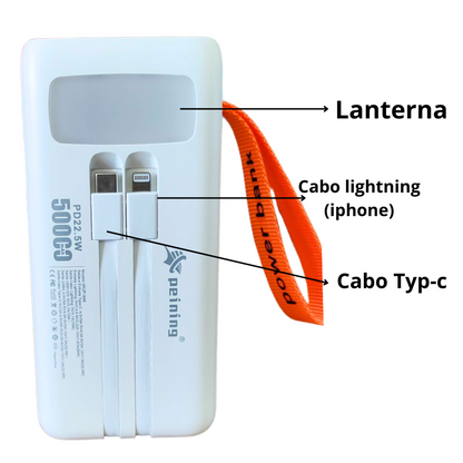 Carregador Portátil 50.000mAh Universal Externa Branco