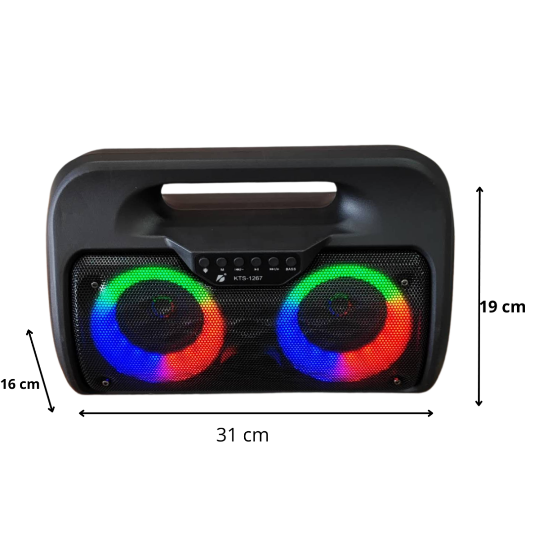 Caixa De Som Amplificada Wireless Speaker Kts 1267 Bluetooth Cor Preto