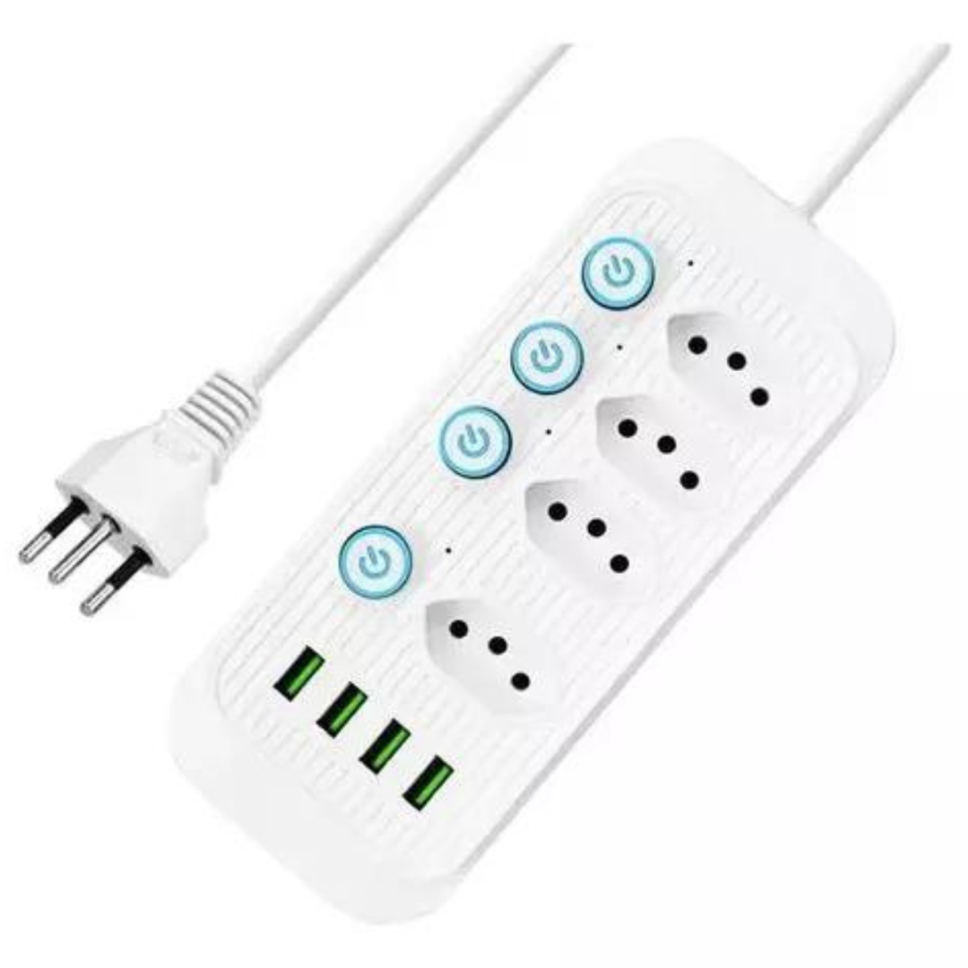 Extensão 4 Tomadas Com Botão On/Off Bivolt