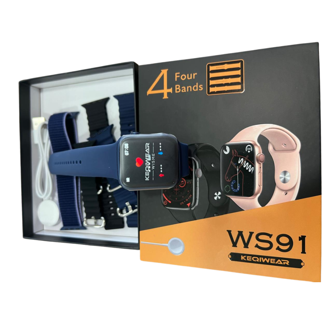 Relógio Smartwatch WS91+ 4 Pulseiras