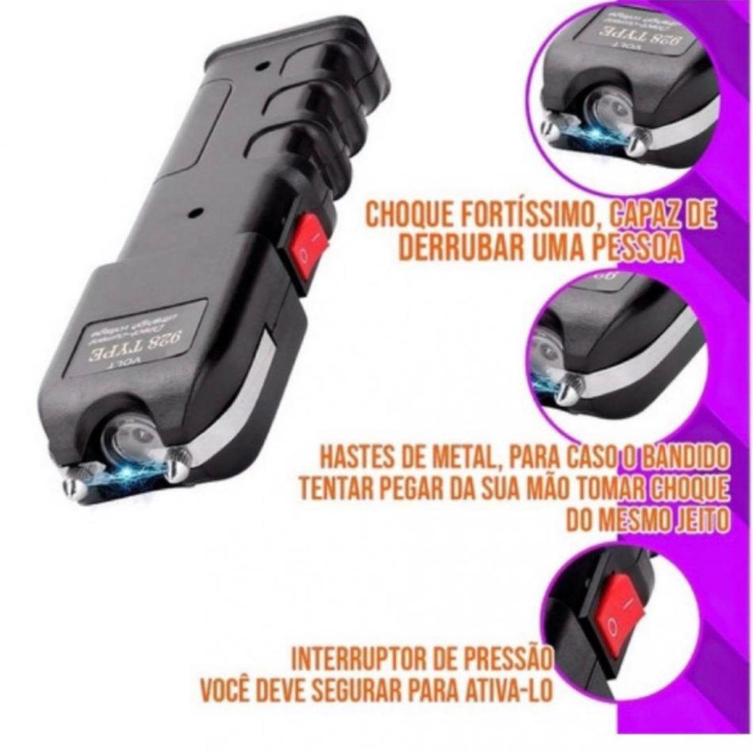 Lanterna de Choque Tática De Led Recarregável
