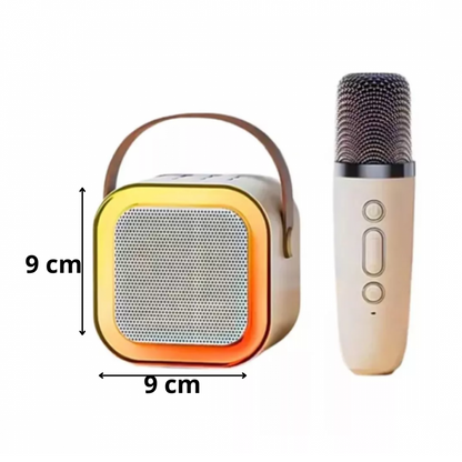 Caixa de Som Bluetooth Karaokê Portátil LED Com Microfone K12