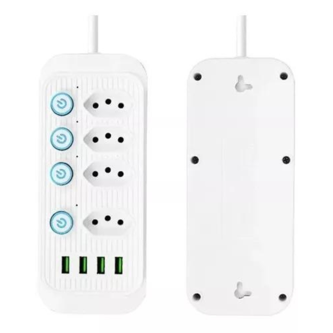 Extensão 4 Tomadas Com Botão On/Off Bivolt