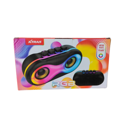 Caixa de Som Bluetooth Alto-falante Portátil RGB USB Auxiliar Cartão SD