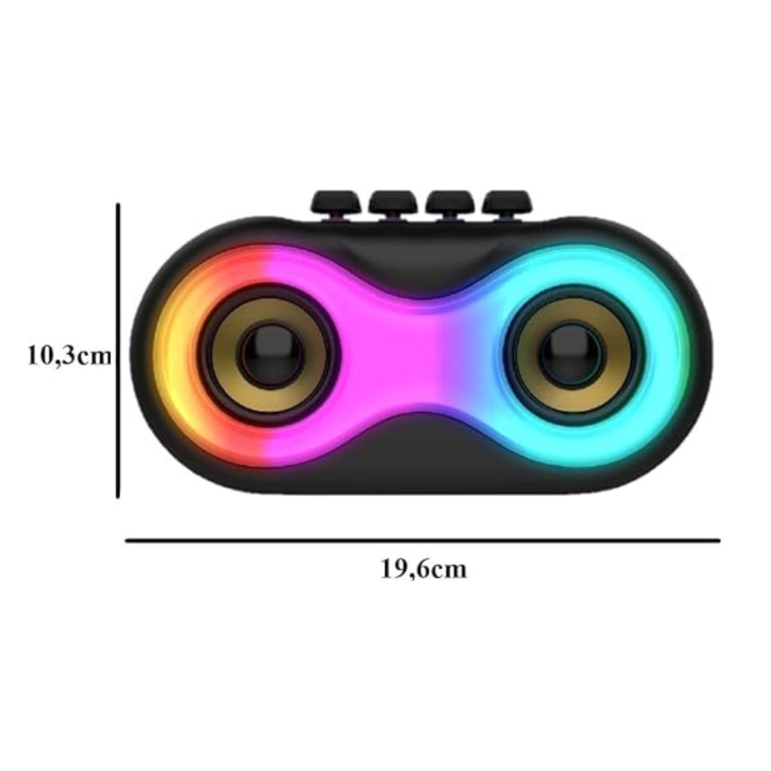 Caixa de Som Bluetooth Alto-falante Portátil RGB USB Auxiliar Cartão SD