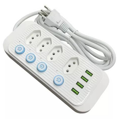 Extensão 4 Tomadas Com Botão On/Off Bivolt