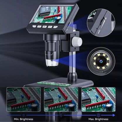 Microscópio digital com ampliador 1000x 1080p 4.3 Polegadas