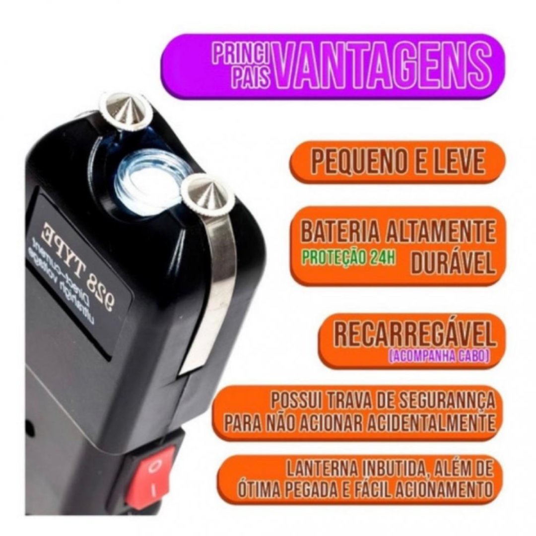 Lanterna de Choque Tática De Led Recarregável