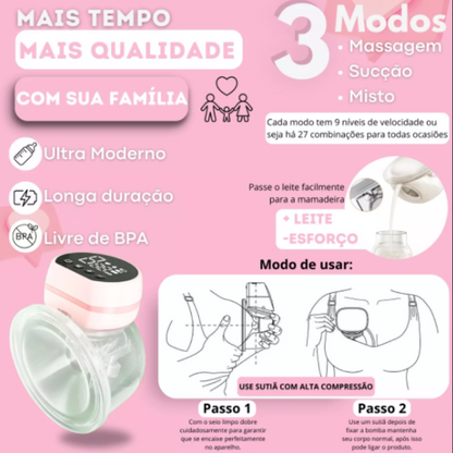 Bomba Tira Leite Materno Extratora Eletrica Mama Mãos Livres