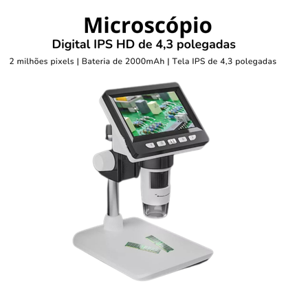 Microscópio digital com ampliador 1000x 1080p 4.3 Polegadas