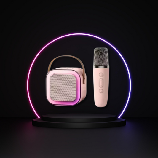 Caixa de Som Bluetooth Karaokê Portátil LED Com Microfone K12