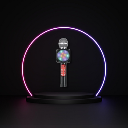 Microfone S/fio Bluetooth Karaokê Led Muda Voz